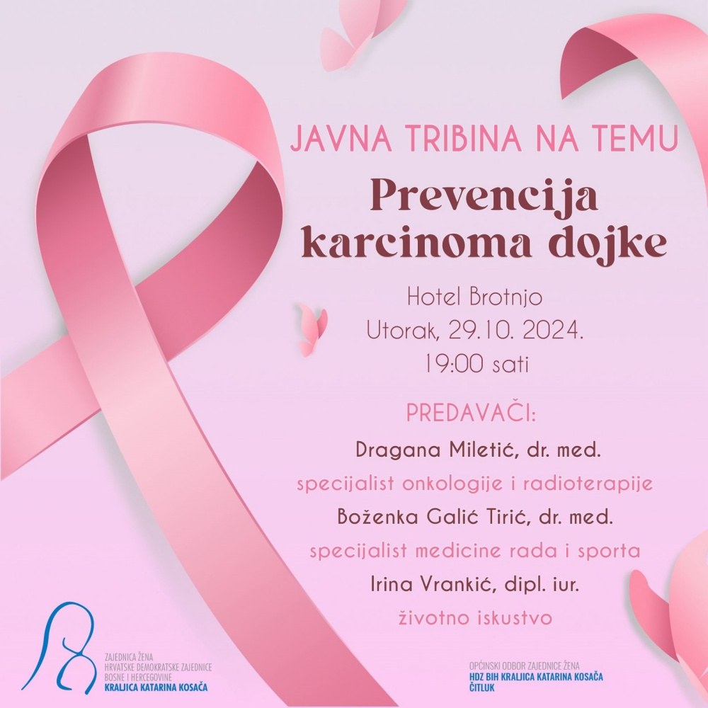 Javna Tribina Na Temu Prevencija Karcinoma Dojke Listopada U