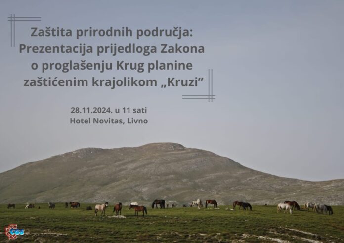 Pozivnica na Javnu raspravu o zaštiti Kruzi u konferencijskoj sali Hotela Novitas, Livno