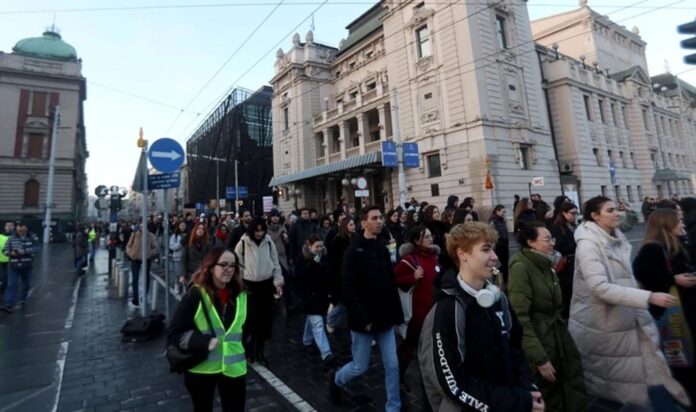 Prosvjed studenata u Beogradu 24. siječnja