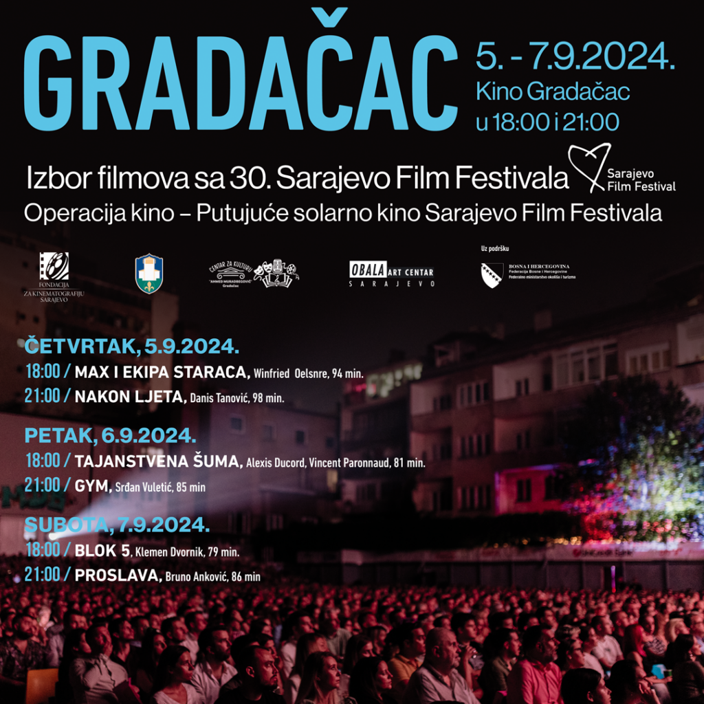 Projekcije filmova 30. Sarajevo film festivala u Gradačcu