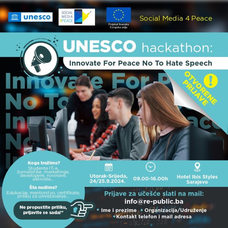 Poziv studentima i mladim novinarima za sudjelovanje na UNESCO hakatonu