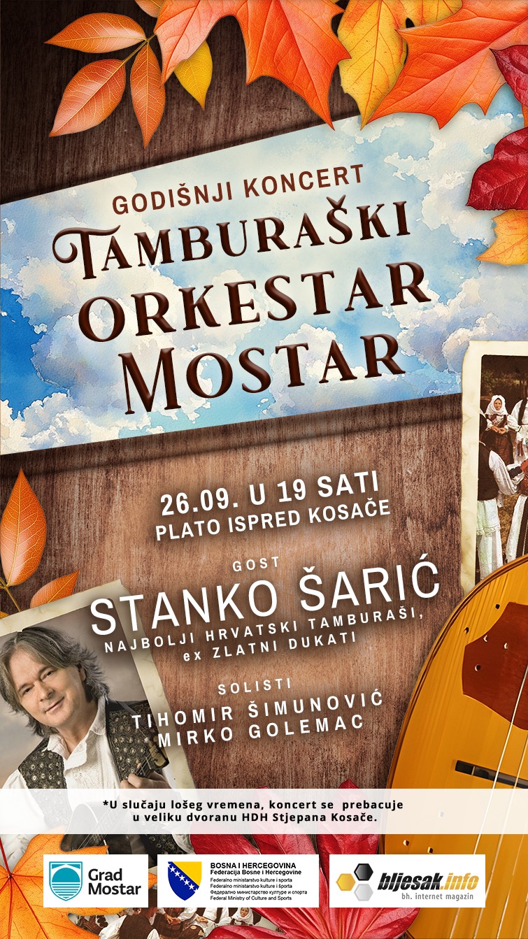 Ne propustite večerašnji koncert Tamburaškog orkestra Mostar