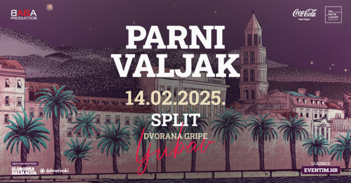 Parni valjak - plakat koncerta u Splitu, Croatia Records