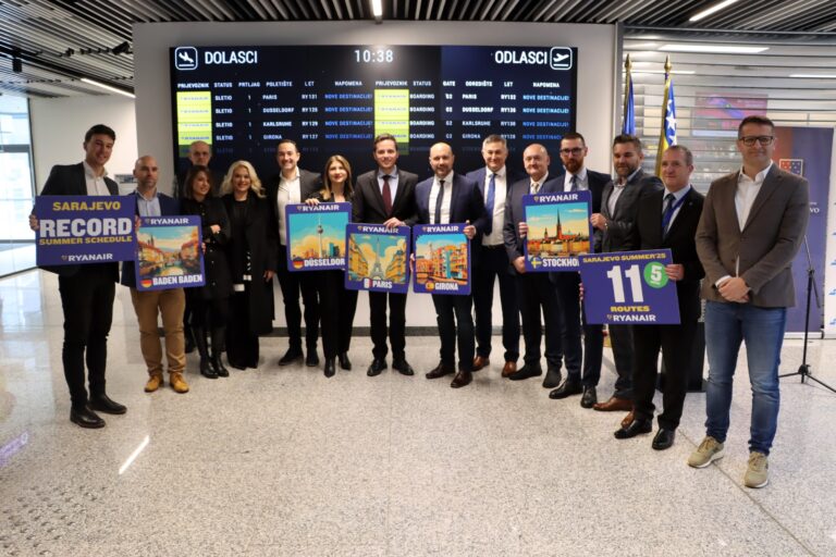 Ryanair udvostručuje promet u Sarajevu za ljeto 2025.