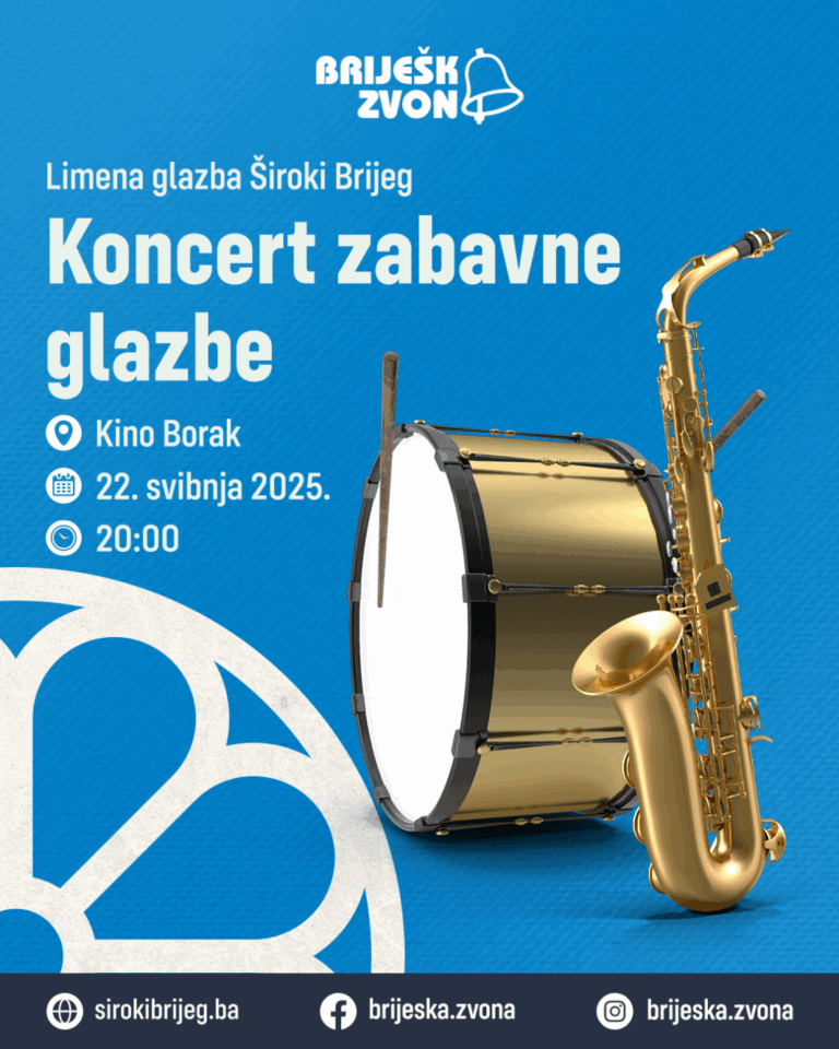 Joško Slišković: Pozivamo vas da podržite rad Limene glazbe Široki Brijeg dolaskom na koncert