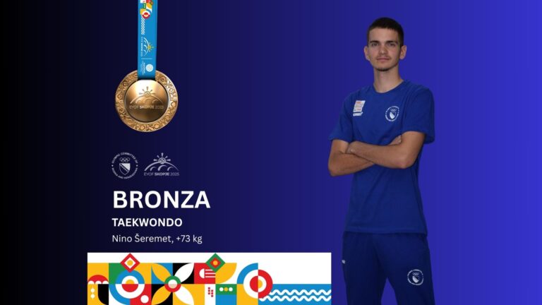 Četvrta medalja za Bosnu i Hercegovinu na EYOF-u Skoplje 2025.: Nino Šeremet osvojio broncu!